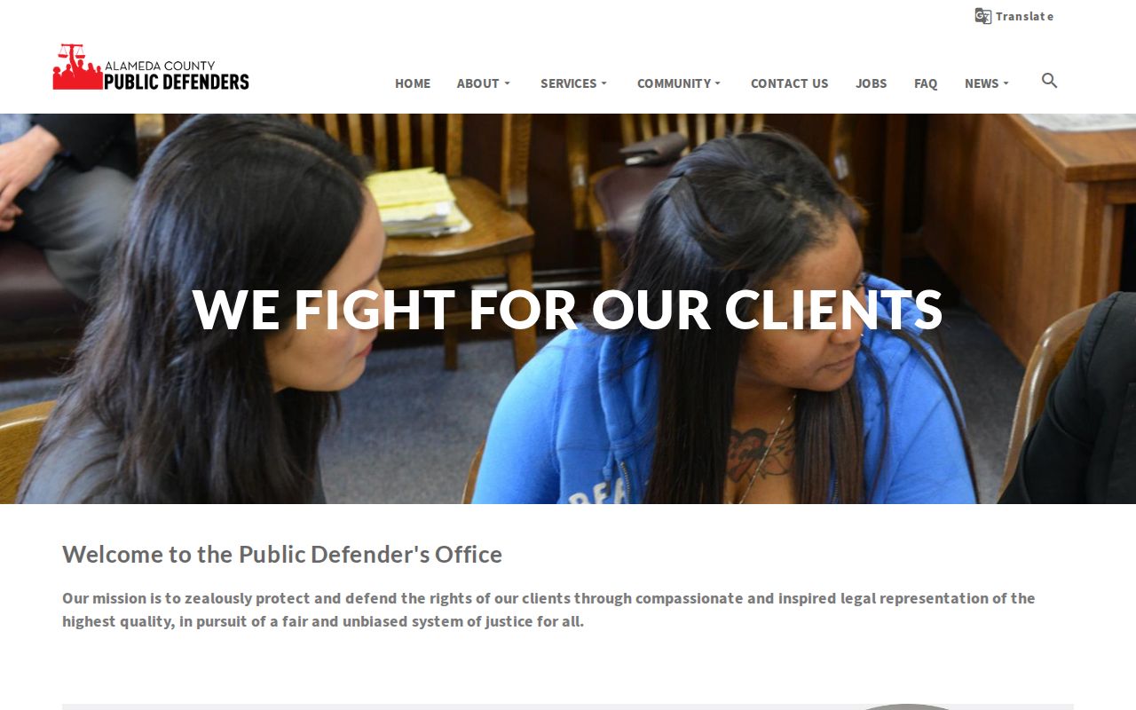 Alameda County Public Defender official homepage
