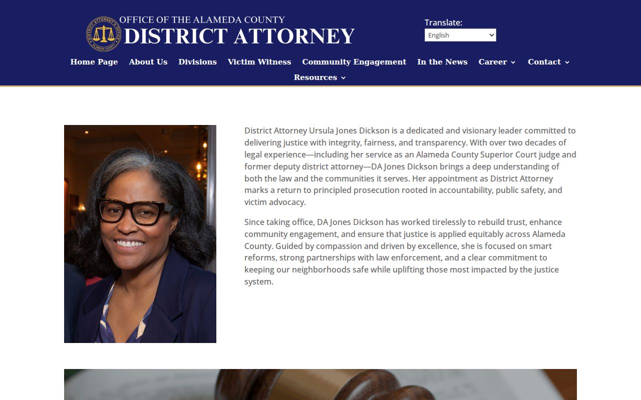 Alameda County District Attorney official homepage